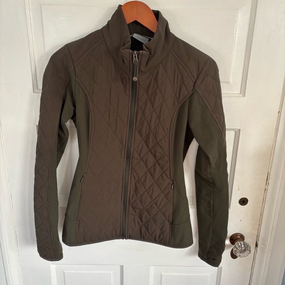 Athleta Olive Green Quilted Utility Jacket